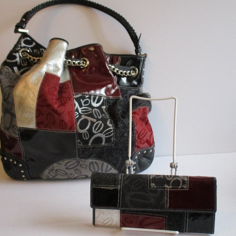 Bebe Patchwork Hobo and matching wallet